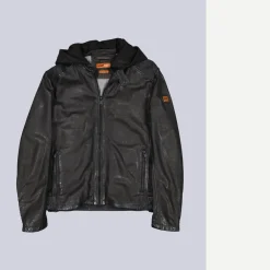 engbers Lederjacke mit abnehmbarer Kapuze