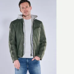 engbers Lederjacke mit heraustrennbarem Inlet