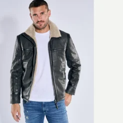 engbers Lederjacke mit Umlegekragen