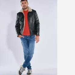 engbers Lederjacke mit Umlegekragen