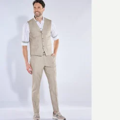 engbers Sakko-Weste in Leinen-Optik Regular